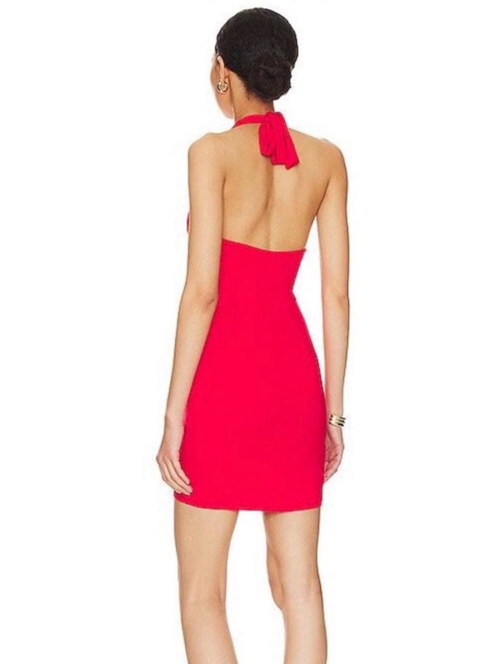 Lovers + Friends Danielle Red Halter Mini Dress with Front Ring - Picture 2 of 2